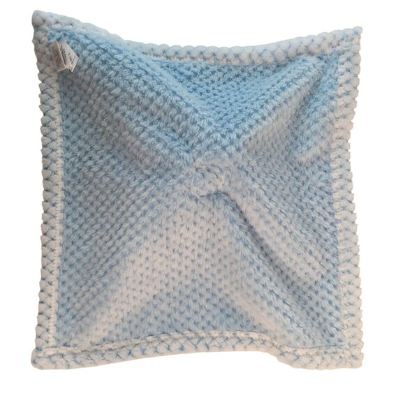 Okie Dokie Blue Puppy Dog Lovey 13" Minky Dots Baby Security Blanket - Picture 5 of 6